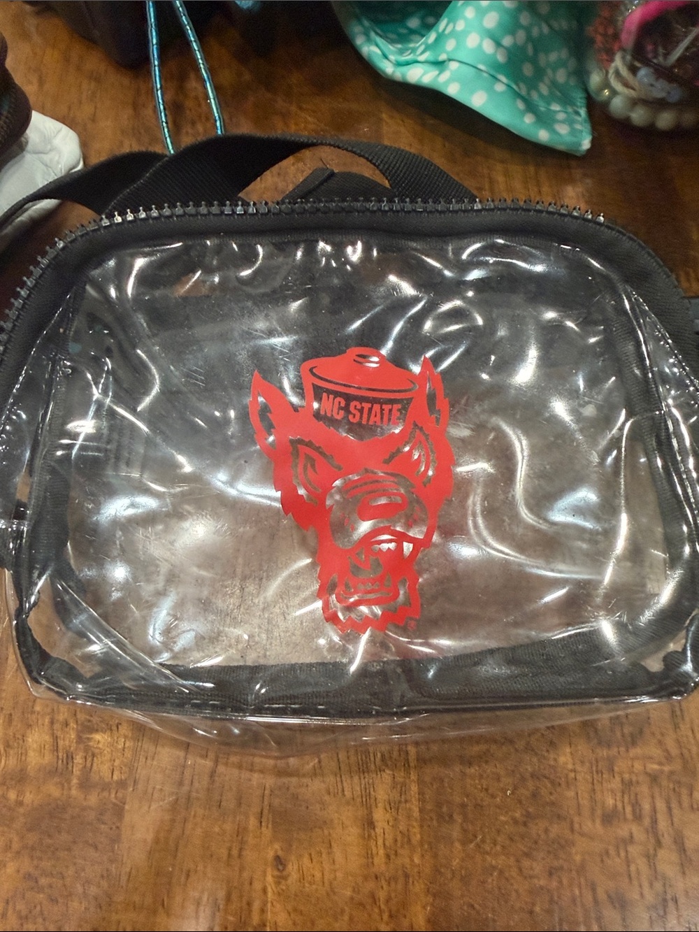 STATE Clear  Bag with Red Wolf Logo belt bag for games and concerts